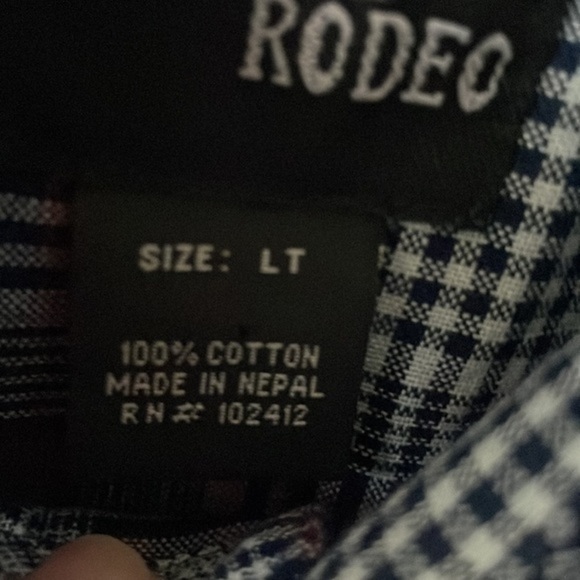 NEW AOS Rodeo shirt men's Large Tall plaid snap button western wear - Picture 6 of 12